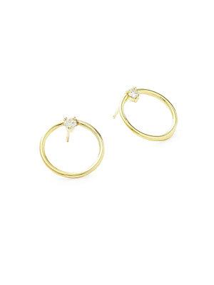 Ila Remi Diamond & 14k Yellow Gold Hoop Earrings
