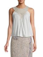 Milly Gathered Silk Tank Top