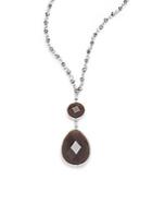 Cara Beaded Pendant Necklace- 14in