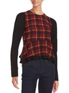 Romeo & Juliet Couture Ruffled Plaid Top