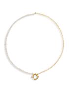 Gabi Rielle 14k Yellow Goldplated & 2mm Fresh Water Pearl Toggle Chain Necklace