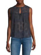 Rebecca Taylor Selina Embroidered Sleeveless Silk Top