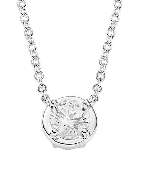 Lafonn Sterling Silver Round Pendant Necklace
