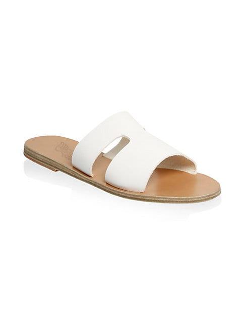 Ancient Greek Sandals Apteros Leather Slide Sandals