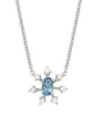 Hueb Blue Topaz Diamond 18k White Gold Necklace