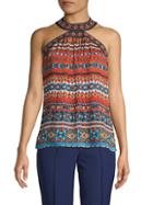 Laundry By Shelli Segal Embroidered Halter Top