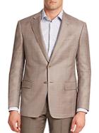 Armani Collezioni Plaid Virgin Wool Blazer