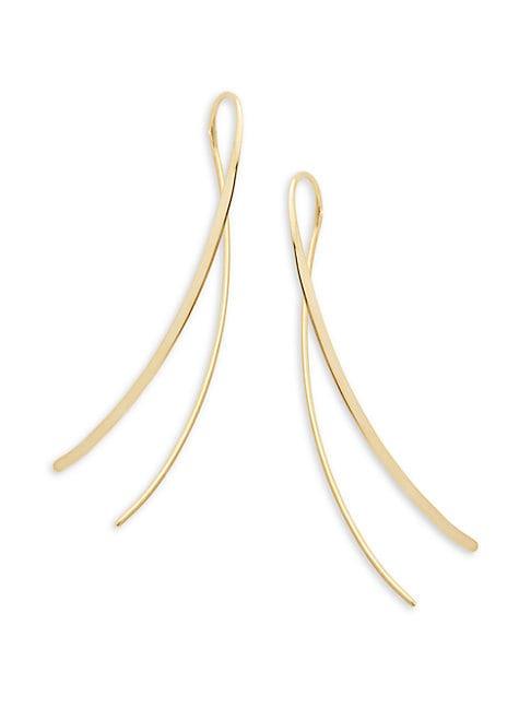 Saks Fifth Avenue 14k Yellow Gold Crossover Threader Earrings