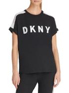 Dkny Sport Logo Stripe-sleeve T-shirt