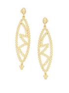 Freida Rothman Crystal And Yellow Goldtone Marquise Cutout Drop Earrings
