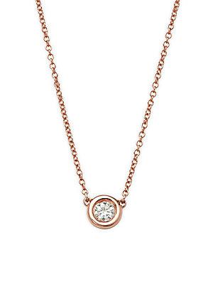 Effy Diamond And 14k Rose Gold Pendant Necklace