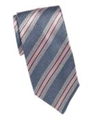 Brioni Diagonal Stripe Woven Silk Tie