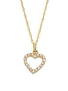 Saks Fifth Avenue Made In Italy 14k Yellow Gold & Diamond Heart Pendant Necklace