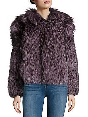 Karl Lagerfeld Fuzzy Fox Fur Coat