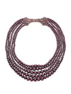 Heidi Daus Bead & Crystal Rhinestone Deco Clasp Multi-strand Necklace