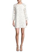 Shoshanna Long Sleeved Floral Lace Dress
