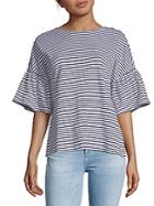 Beach Lunch Lounge Flared-sleeve Cotton Top