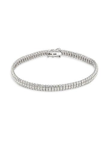 Diana M Jewels 14k White Gold & Diamond Multi-row Tennis Bracelet