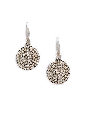 Bavna Pav&eacute; Diamond & Sterling Silver Drop Earrings