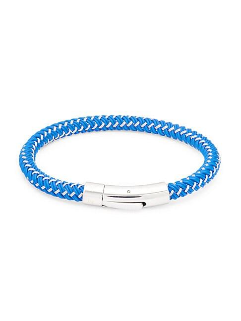 Tateossian Stainless Steel & Rubber Braided Bracelet
