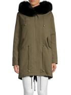 Peri Luxe Dyed Fox Fur-trimmed Cotton Hooded Parka