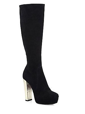 Alice + Olivia Hayes Tall Suede Platform Boots