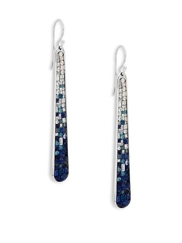 Plev Ombre Diamond & Gemstone Linear Drop Earrings