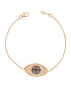 Nephora 14k Yellow Gold Diamonds & Sapphire Evil Eye Bracelet