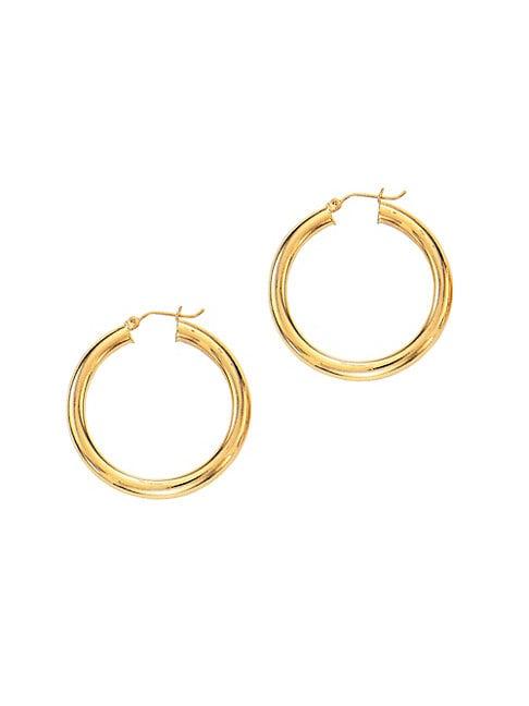 Saks Fifth Avenue 14k Yellow Gold Round Tube Hoop Earrings