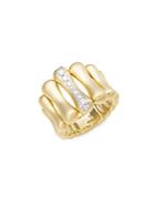 Chimento Bamboo Over Diamond & 18k Yellow Gold Ring
