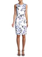 Calvin Klein Paneled Floral Sheath Dress