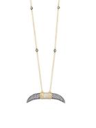 Freida Rothman Crystal Long Pav&eacute; Horn Chain Necklace