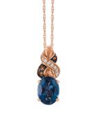 Le Vian 14k Strawberry Gold & Deep Sea Blue Topaz Pendant Necklace