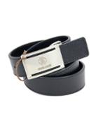 Roberto Cavalli Logo Buckle Saffiano Leather Belt