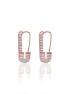 Gabi Rielle 20k Rose Gold Vermeil & Cubic Zirconia Safety Pin Earrings