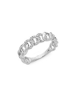 Casa Reale Diamond And 14k White Gold Circle Band Ring