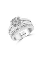 Effy 14k White Gold & Diamond 2-piece Engagement Ring & Wedding Band Set