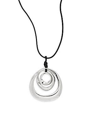 Stella + Ruby Multi-circle Pendant Necklace/silvertone