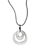Stella + Ruby Multi-circle Pendant Necklace/silvertone