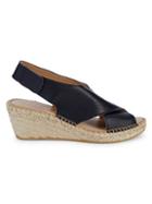 Andre Assous Florence Leather Slingback Espadrille Wedge Sandals