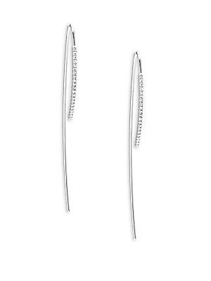 Ef Collection 14k White Gold Bar Wire Threader Earrings