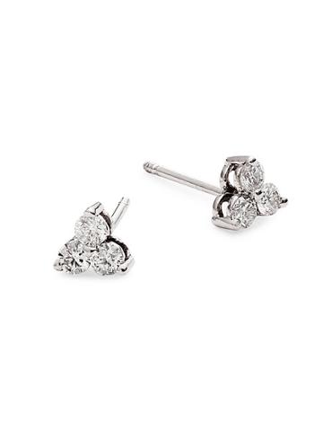 Diana M Jewels Floral 14k White Gold & 0.25 Tcw Diamond Stud Earrings