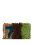 Prada Colorblock Shearling Pochette Shoulder Bag