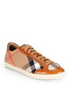 Burberry Hartfield Check Canvas & Leather Sneakers