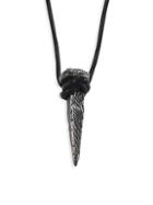 King Baby Studio Sterling Silver & Leather Railroad Nail Pendant Necklace