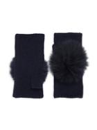 Carolyn Rowan Fox Fur Pom-pom Fingerless Gloves