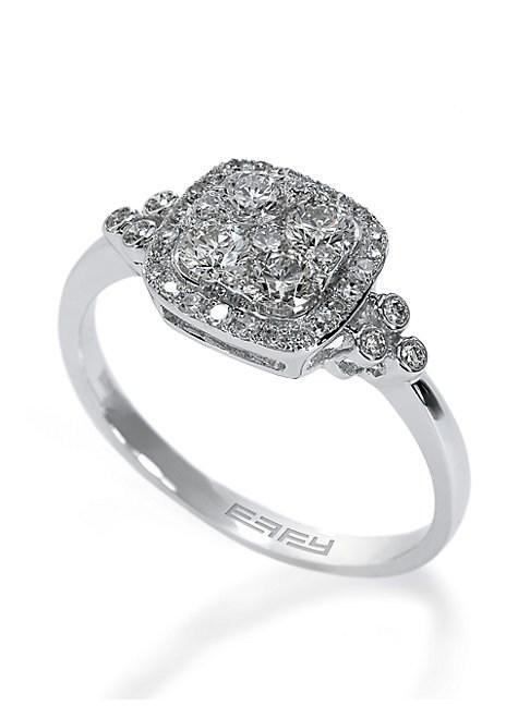 Effy Bouquet 14kt White Gold And Diamond Ring