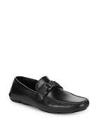 Versace Collection Leather Apron Toe Loafers