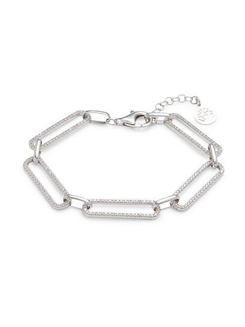 Gabi Rielle Sterling Silver & Crystal Link Bracelet