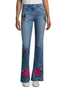Peserico Embroidered Flared Leg Jeans